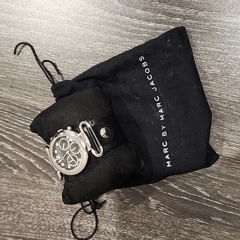 Vintage Marc by Marc Jacobs Stopwatch Style Leather Strap Watch